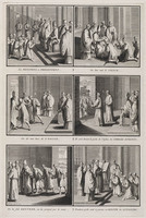 KG 11851
<br/>
Catholiques: Les PENITENS se PRESENTENT. (...) ,on RECITE les LITANIES.
<br/>
<em>Picart, Bernard (1673-1733)</em>